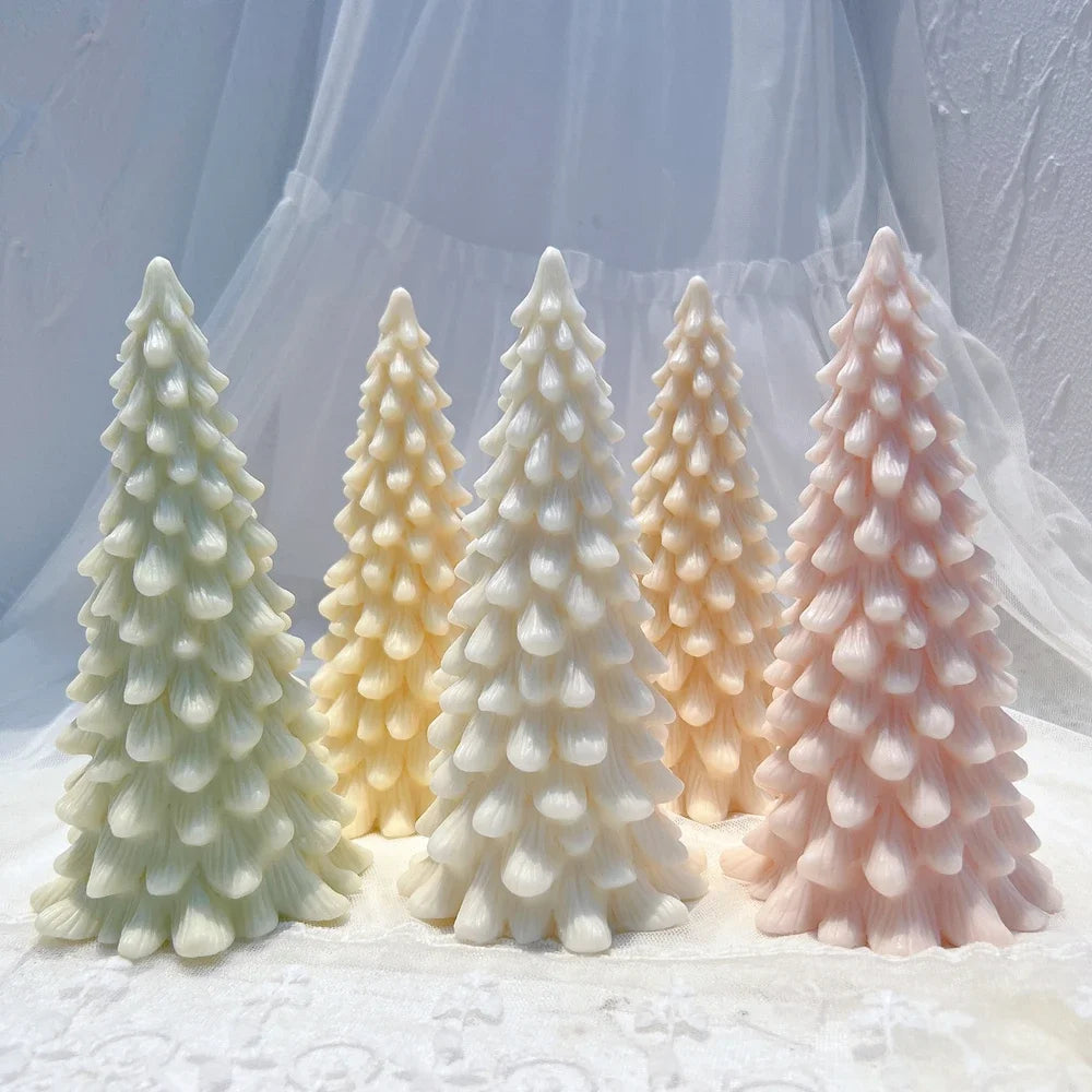 M size Christmas Tree Silicone Candle Mold Christmas Ornaments Silicone Mold Dinner Soy Wax Silicone Mould