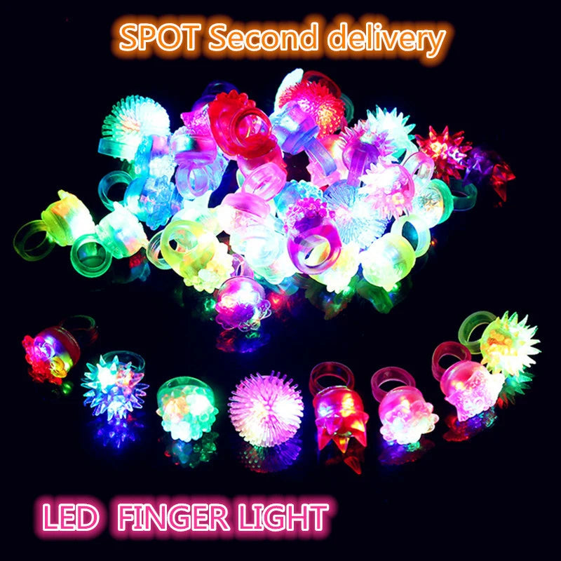 20/30/50 Pcs Glowing Rings LED Light Up Luminous Rings Party Favor Toys Flash Led Lights Glow In The Dark Wedding Party Supplies