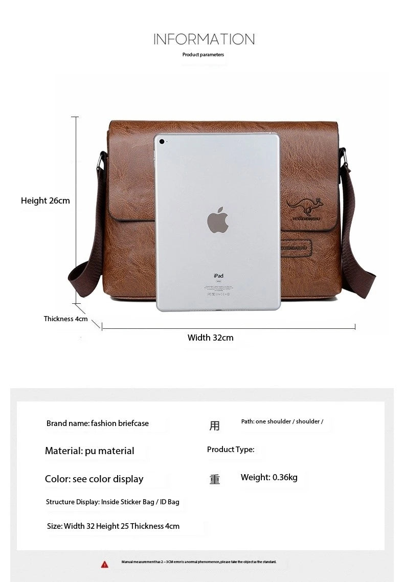 Luxury Brand Men Shoulder Bag For IPAD Leather Business Handbag Men Messenger Bag Large Side Sling Bag Fashion Man Crossbody Bag