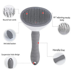 1Pcs Pet Hair Removal Brush Dog Hair Comb Stainless Steel Automatic Hair Fading Cat Comb Pet Cleaning Grooming Supplies