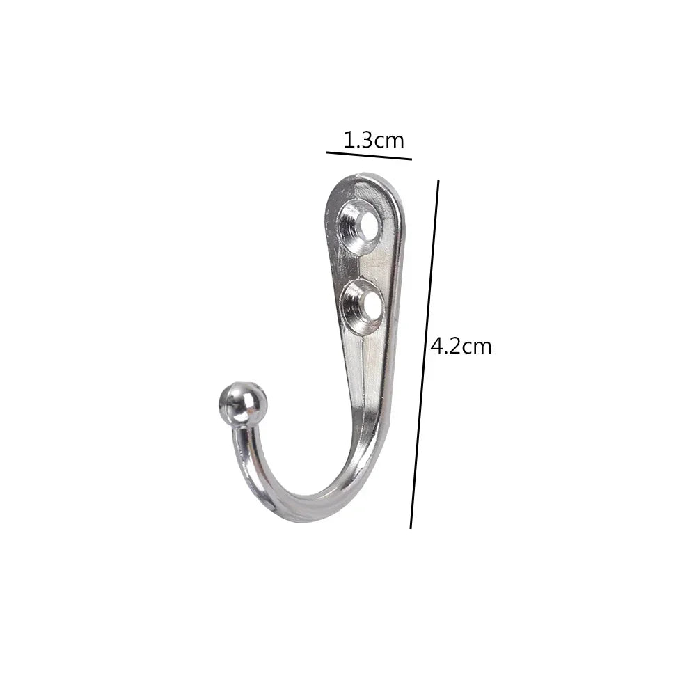 30/1Pcs Wall Hooks Door Wall Mounted Coat Hanging Hooks Heavy Duty Metal Screw Hook For Clothes Keys Kitchen Bathroom Organizer