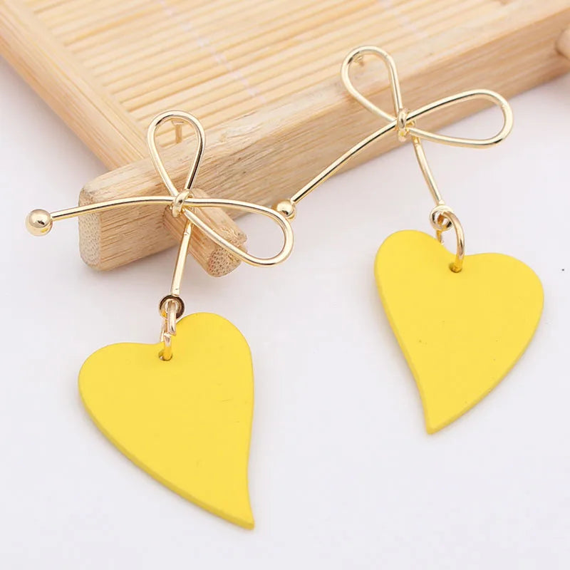 Colorful Metal Dangle Earrings for Women Personality Fashion Drop Earrings Flower Heart Pendants Earrings pendientes mujer