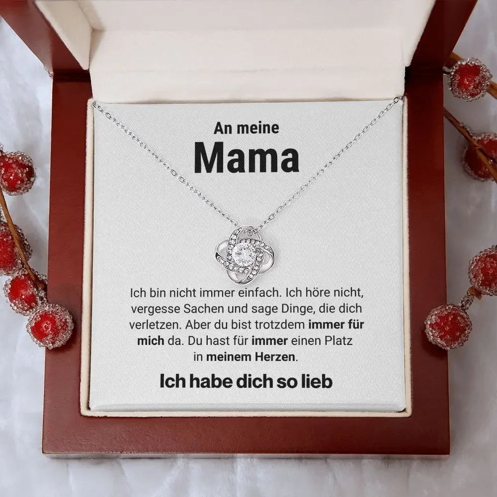 Liebesknoten Halskette "Nicht einfach" Germany To My Mom Gift Necklace Women 2023 Love Knot Heart Necklaces Christmas Day Gifts