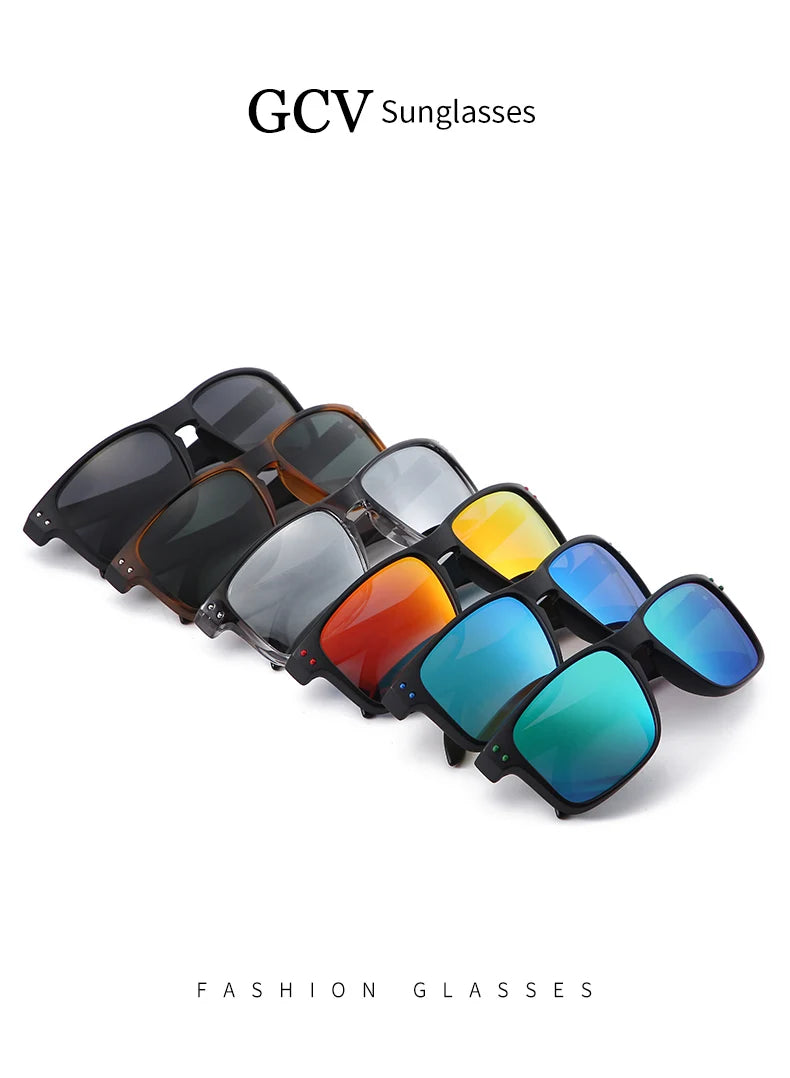 GCV Brand Fashion Wrap Frame Retro Decorative Photochromic Classic Polaroid Women Men Versatile Pattern Sunglasses UV400 Goggles