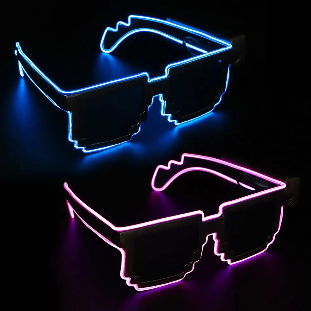 Wireless Mosaic LED Glasses Halloween Christmas Birthday Neon Party Nightclubs Neon Rave Shades