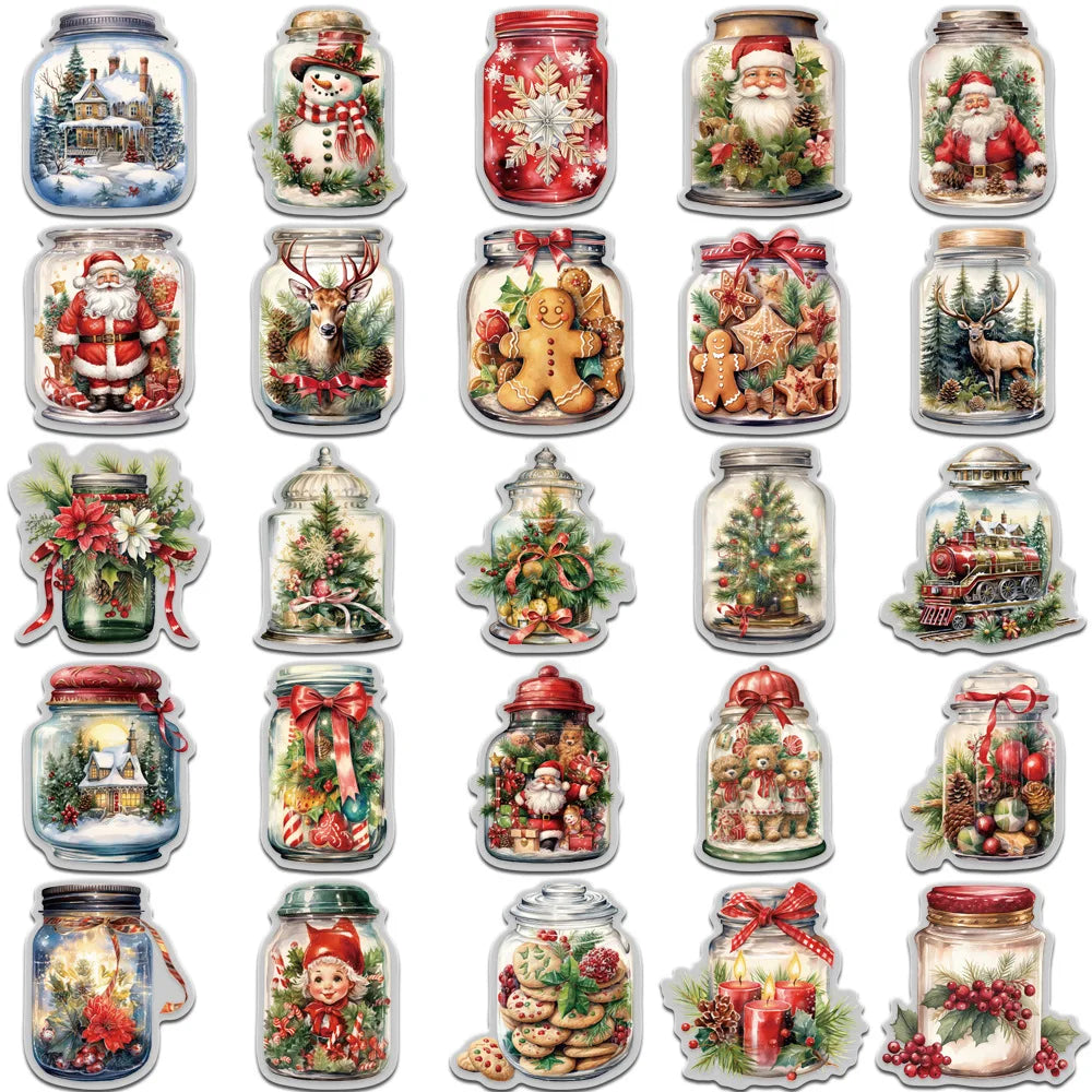 10/30/50Pcs Cartoon Christmas Bottle graffiti sticker For Suitcase Skateboard Laptop Luggage Phone Styling DIY Decal Pegatina