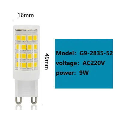 G9 led 9W 12W 15W 20W AC110V 220V   led lamp  SMD 2835 LED g9 cold /warm/natural light  Replace 30/40W halogen lamp light