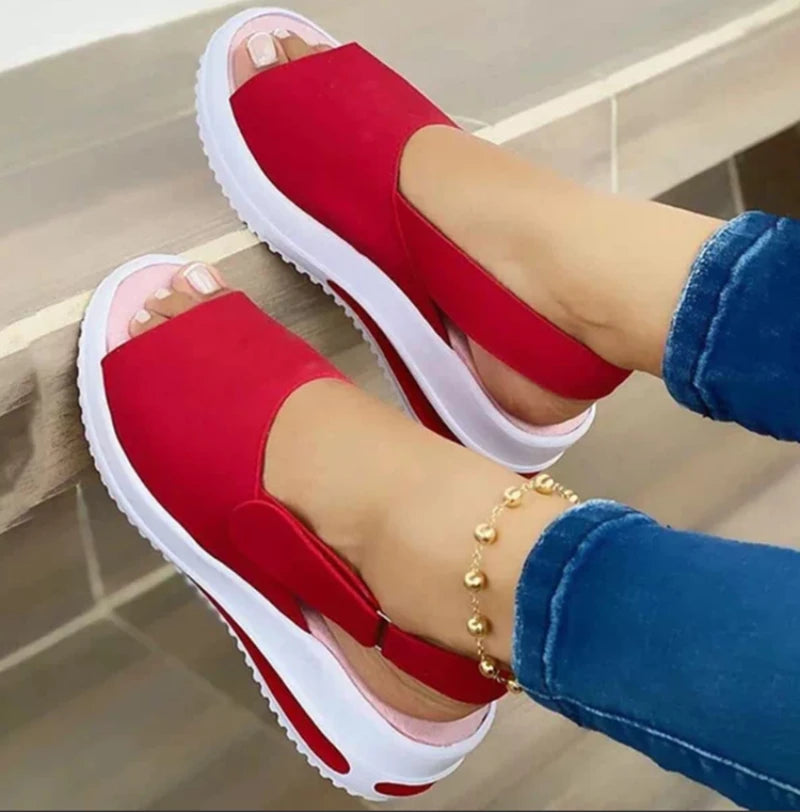 Summer Women's Shoes Platform Sandals Stretch Fabric Fashion Shoes Women Comfort Walking Ladies  Female Casual Footwear