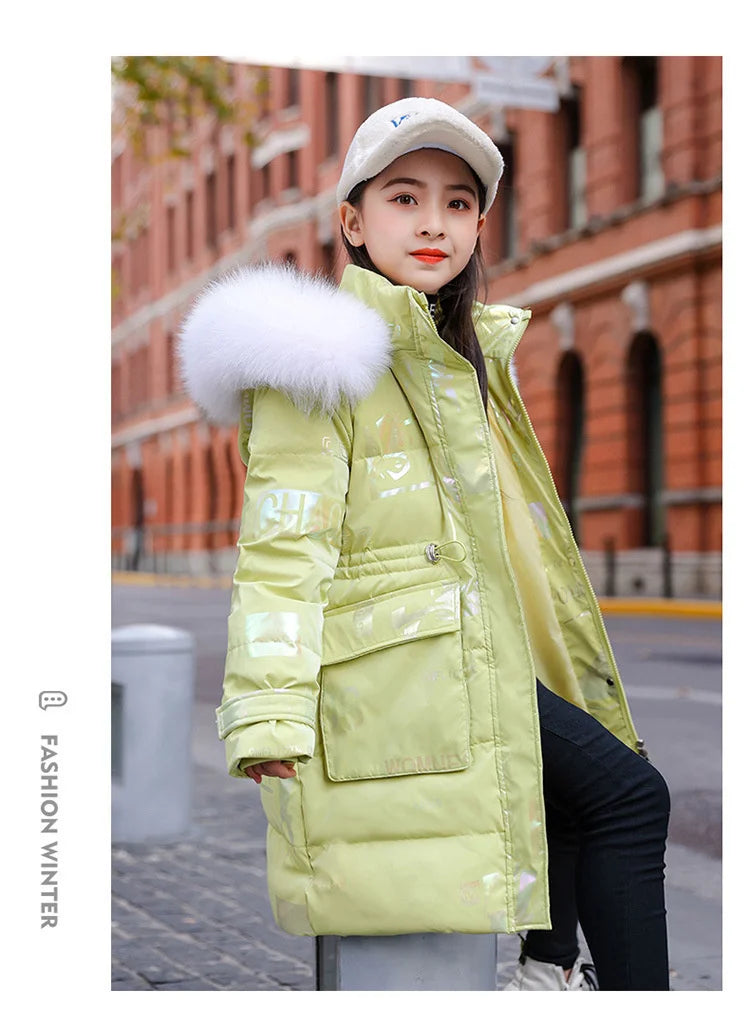 New Winter Down cotton Jacket Girls Waterproof Hooded Coat Children Outerwear Clothing Teenage 5-16Y clothes Kids Parka Snowsuit