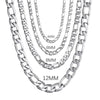 Bulbusbow Men’s 925 Sterling Silver Figaro Chain Necklace in 4MM, 6MM, 8MM, and 12MM | Unisex Fashion Jewelry