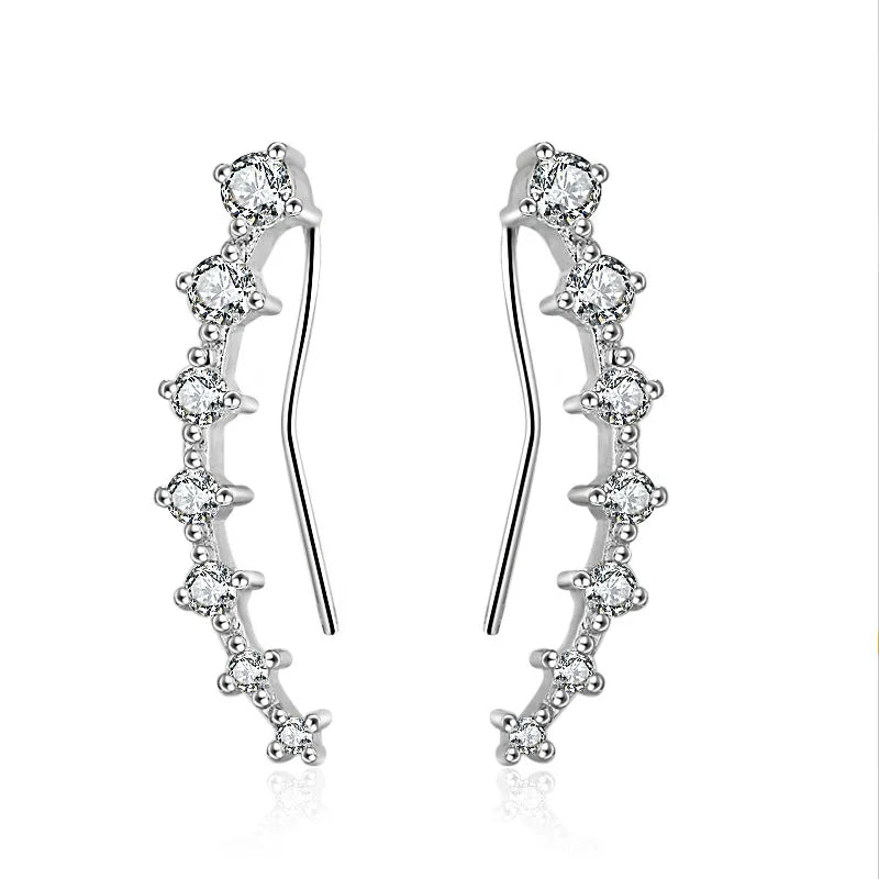 Luxury 925 Sterling Silver Earrings pretty cubic zirconia Ear Stud Fashion Womens High Quality Party Jewelry Gift Christmas