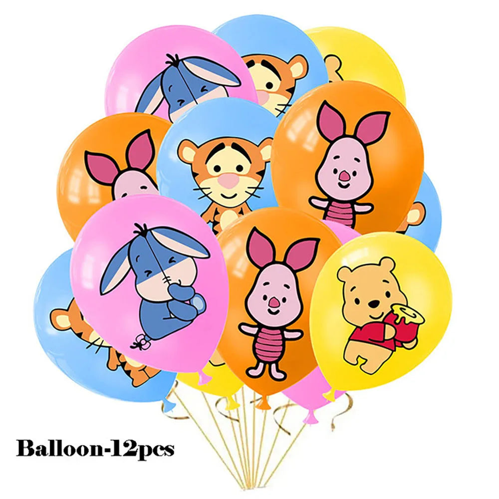 Disney Winnie the Pooh Themed Foil Balloons Set for Kids Birthday Decoration Balloons Wedding Decorations Baby Shower Supplies