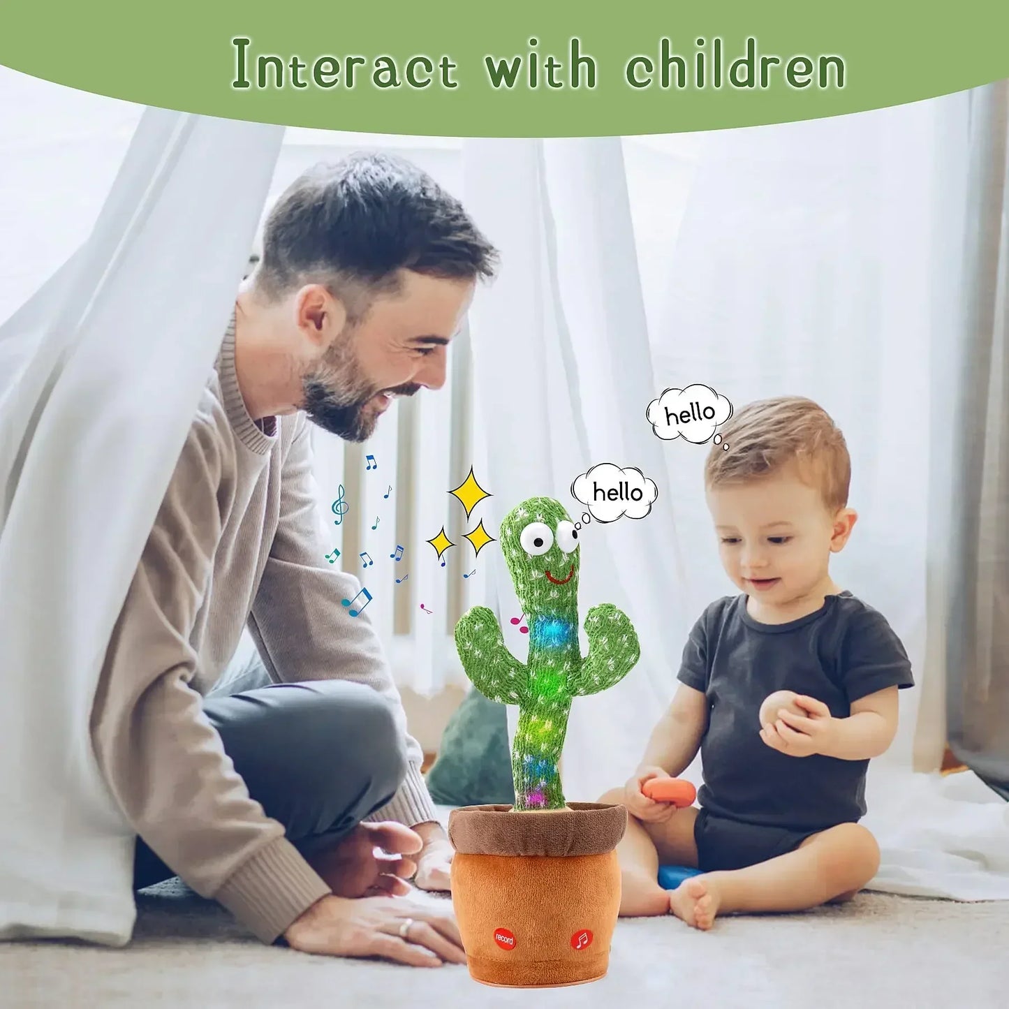 Dancing Talking Cactus Toys Birthday Present Dancing Cactus Electronic Plush Toy Home Decoration for Children Xmas Gifts