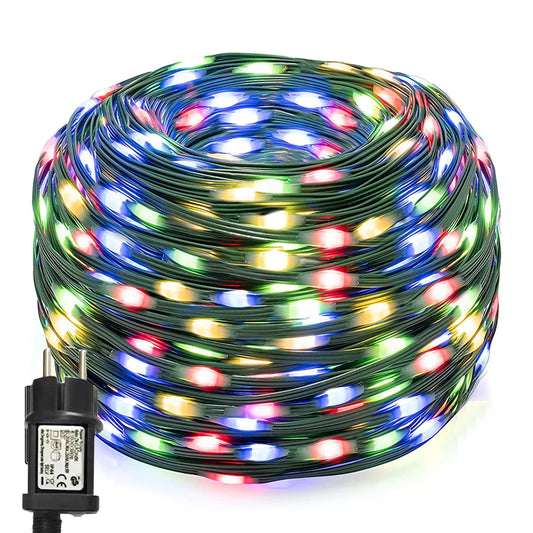 Outdoor 8 Modes 100M 800LEDs Christmas Fairy Lights Garland Waterproof Leather Wire String Lights for Party Wedding Patio Decor