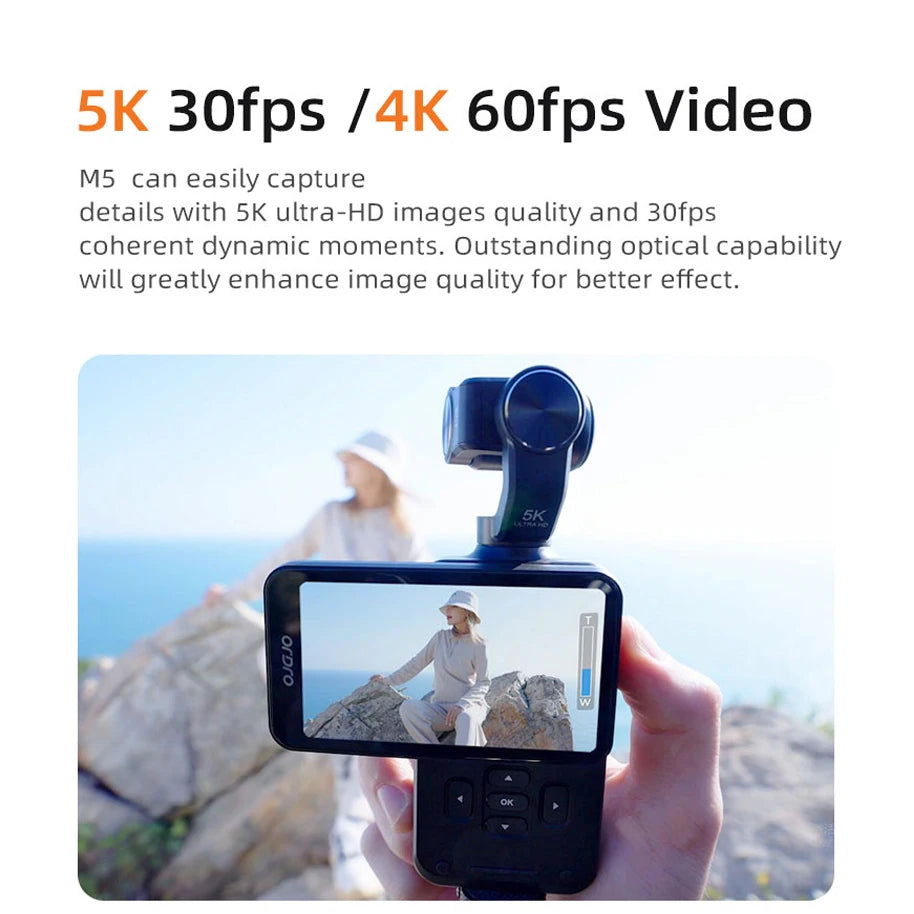 ORDRO M5 Action Camera 4k Handheld Pocket Digital Camcorder 3-axis Gimbal Stabilization IR Night Vision Vlog Videos Camara