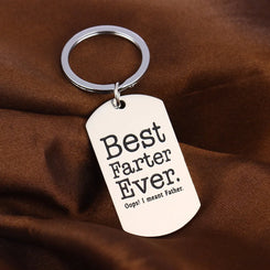 Metal Father's Day Keychain Gift Best Farter Ever Oops I Meant Father Birthday Christmas Gifts For Dad Father From Son Daughter