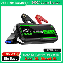 UTRAI  20000mAh Car Jump Starter Power Bank 3000A Car Booster Auto Emergency Starting Device Jump Start for Petrol Diesel