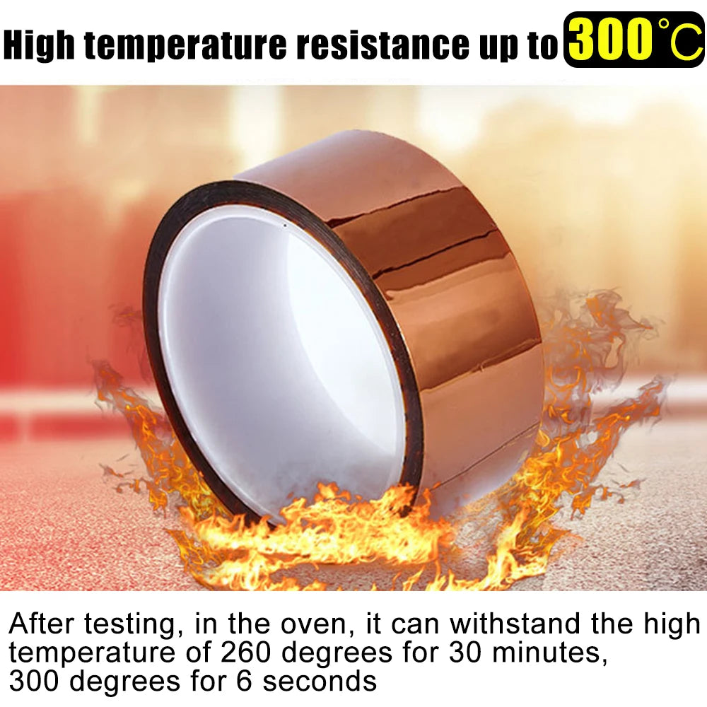 Gold Finger High Temp Heat Resistant Tapes Polyimide Adhesive Battery Wire Insulation Antistatic Circuit Board Protection Tape