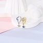 Bulbusbow Luminous Shell Women Earrings Original 925 Sterling Silver Pave CZ Star Moon Hoop Earrings Engagement Wedding Jewelry