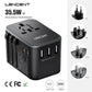 Bulbusbow 65W Universal Travel Adapter with 2 USB Ports and 3 Type-C Fast Charging Ports