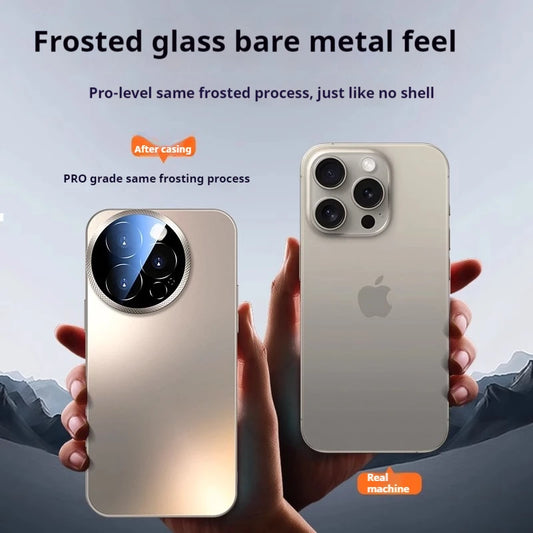 For iPhone 15 14 13 Pro ProMax Series Phone Case Frosted PC Material Glass Lens Protection Anti drop Anti-collision Back Cover