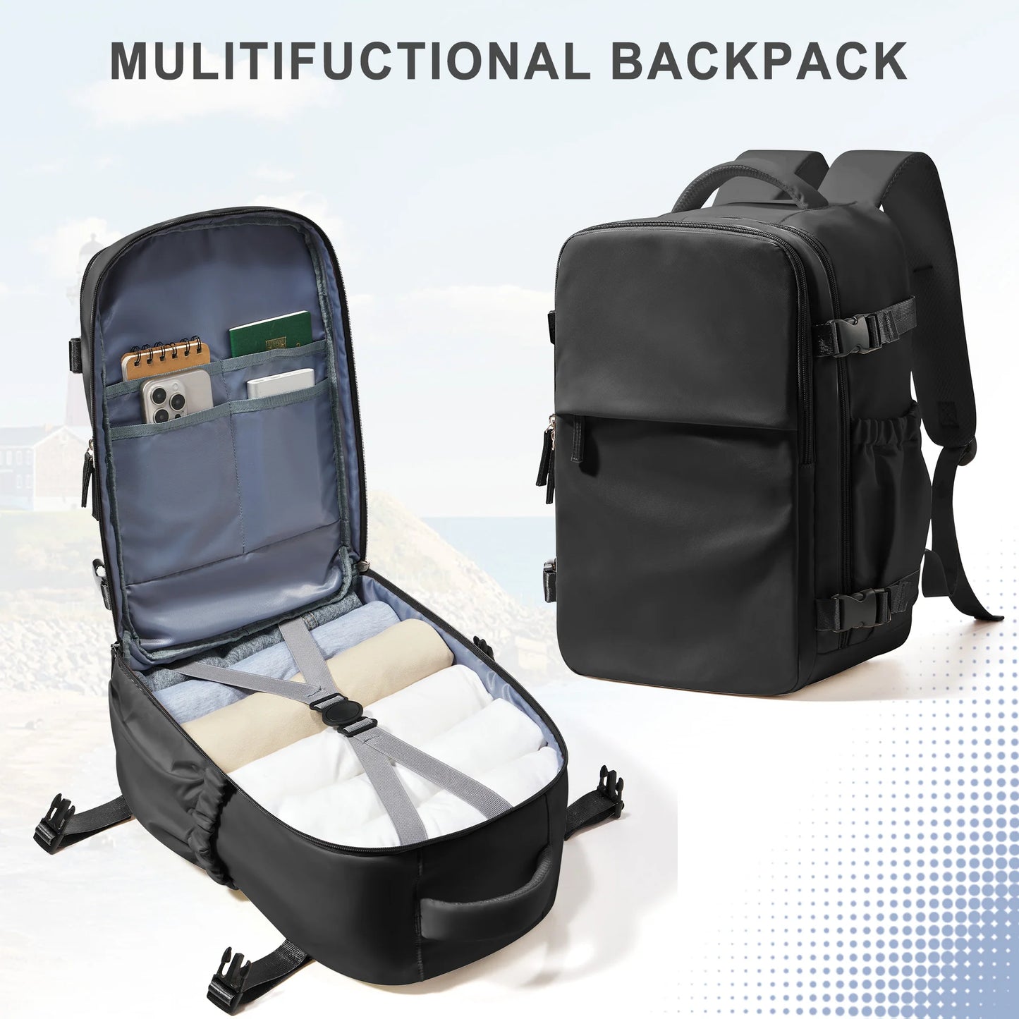 Travel Backpack for Women Men Business Backpack, Laptop Bag College School Backpack Waterproof Cabin Backpack Wizzair 40x30x20