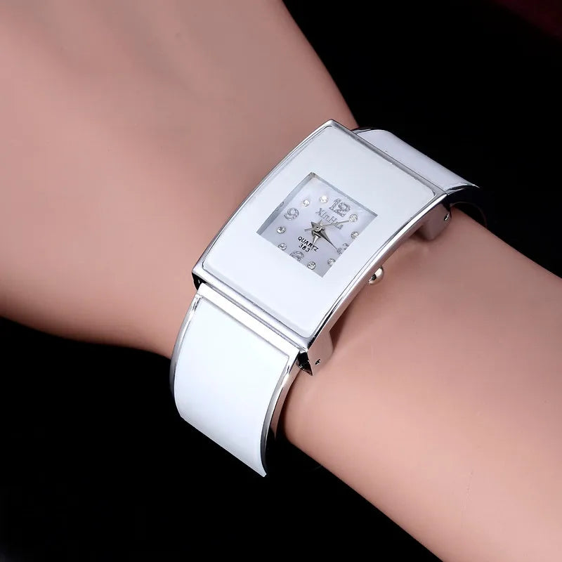 Luxury XINHUA Bracelet Women Watch Rectangle Rhinestone Ladies Wristwatch Steel Female Clock 2022 relogio feminino montre femme