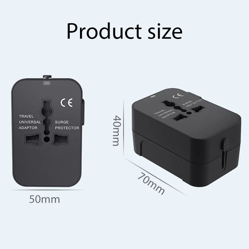 Universal Travel Adapter EU UK US AU AC Power Charger Adapter Outlet Converter Socket Plug Adaptor Connector with Dual USB Port