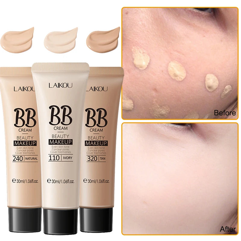 BB Cream Concealer Whitening Brighten Face Foundation 18 Hours Long Lasting Waterproof Moisturizing Makeup Korean Cosmetics 1PCS