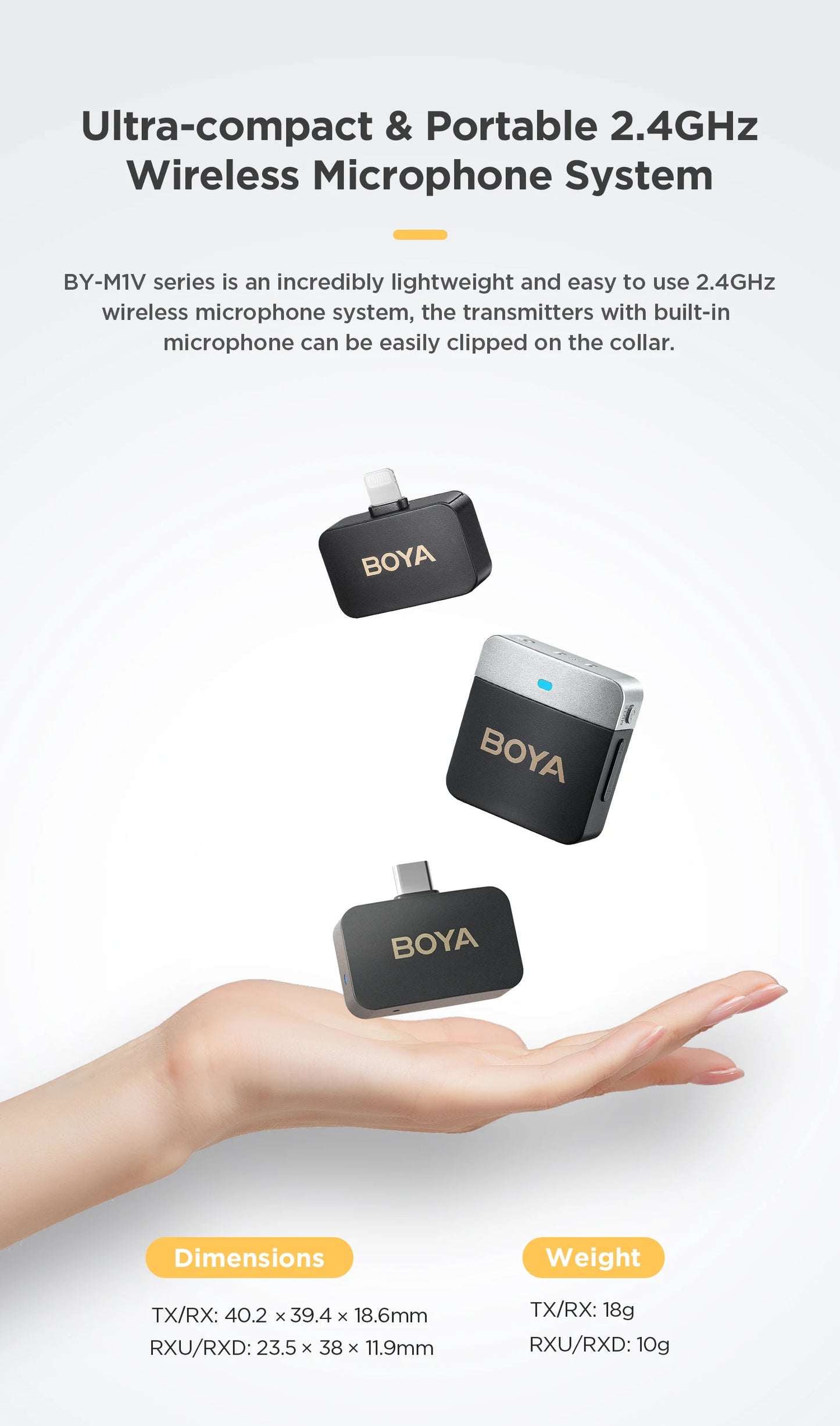 BOYA BY-M1V Wireless Lavalier Lapel Condenser Microphone for iPhone Android Smartphone Camera PC  Gaming YouTube Broadcast Vlog