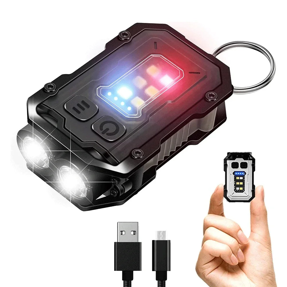 Powerful Pocket Torch Light Rechargeable Super Bright LED Multifunctional Linterna Magnetic COB LED EDC Mini Keychain Flashlight