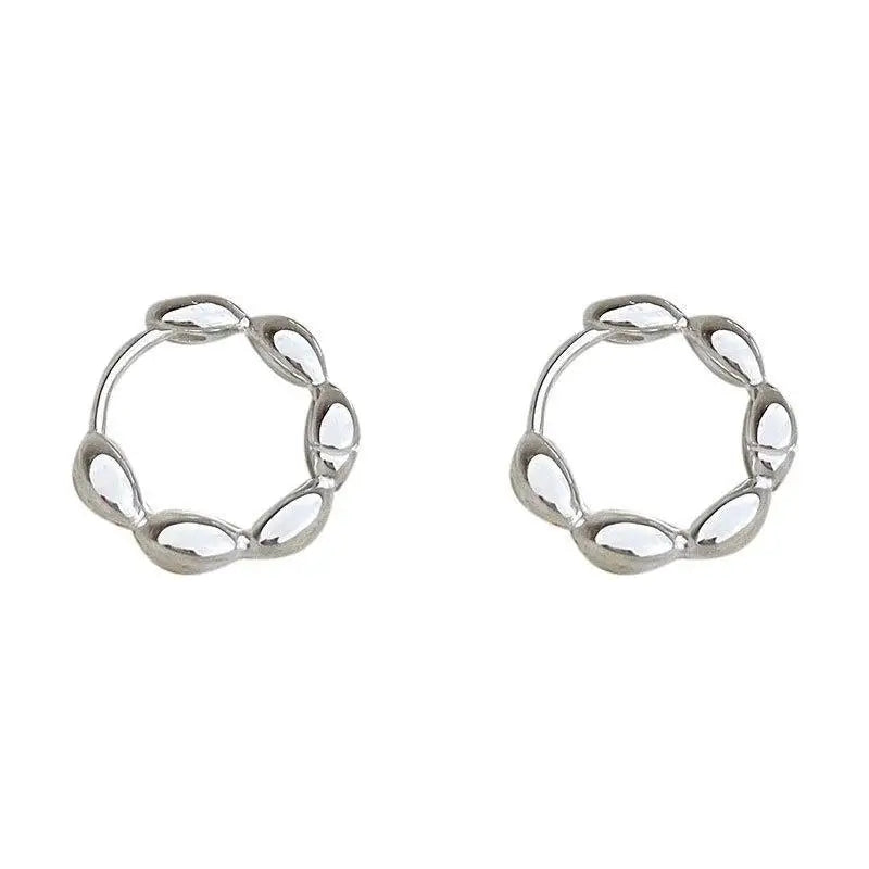 925 Sterling Silver Olive branch hoop Earrings Temperament Simple Inlaid for Women Wedding Jewelry Accessories