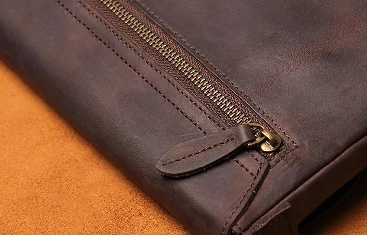 Men's Cowhide Bag Flap Fashion Shoulder Bag 7.9 inch ipad phone bag Vintage Leather Crossbody Bag Gift for Husband