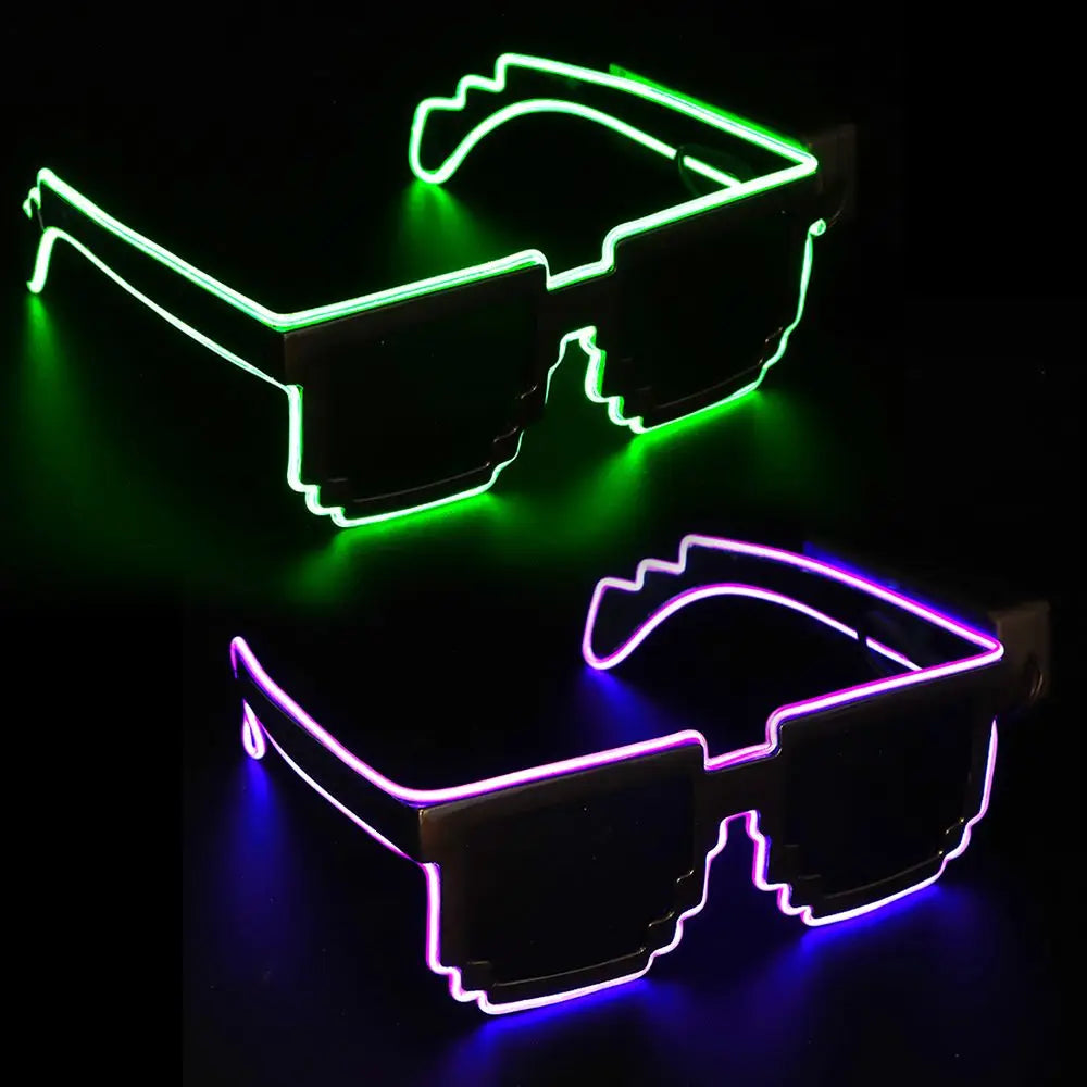 Wireless Mosaic LED Glasses Halloween Christmas Birthday Neon Party Nightclubs Neon Rave Shades