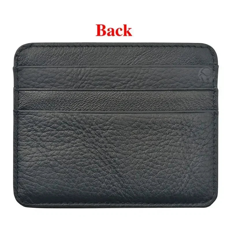 New Thin Genuine Leather Mini Wallet Slim Bank Credit Card Holder Men's Business Small ID Case For Man Purse 6 Slots Cardholder