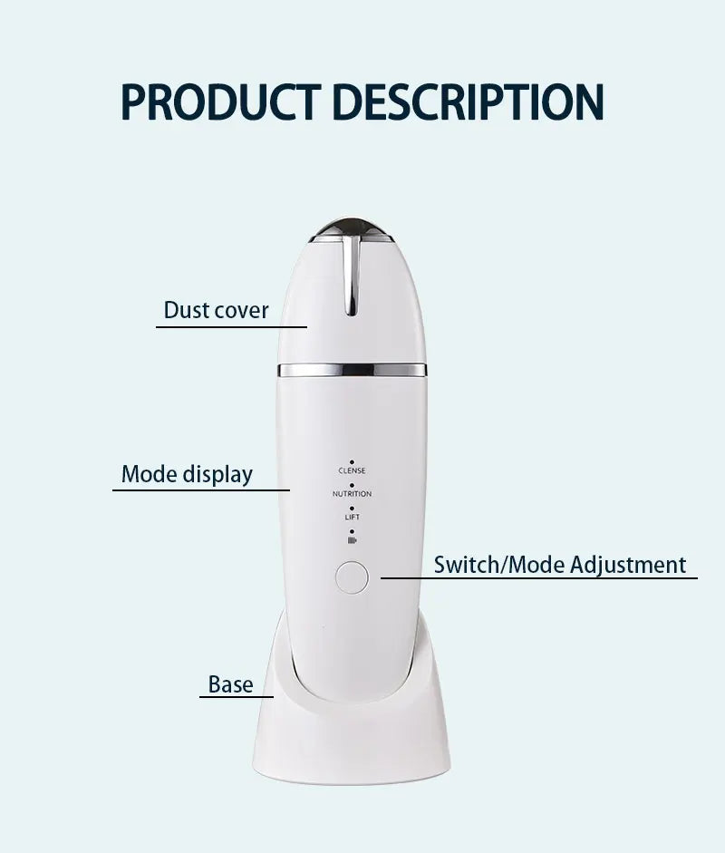 Ultrasonic Skin Scrubber Blackhead Exfoliation Dead Skin Cleansing Spatula Deep Cleansing Scraper Facial Lifting Firming Skincar