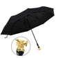 Creative Chinese Zodiac Umbrella Luxury Gold Metal Handle Three Folding Umbrella Male Female UV Sun Protection Umbrellas Parasol