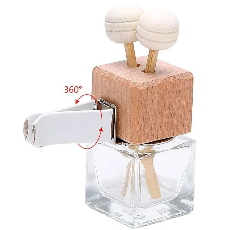 Car Fragrance Empty Glass Bottle Clip Cute Car Air Freshener Bottle Perfume Clip Air Vent Outlet Aromatherapy Auto Accessories