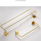 DOOKOLE Bathroom Floating Shelves Gold, Wall Mounted Storage Shelves with Towel Bar for Bathroom, Kitchen, Bedroom