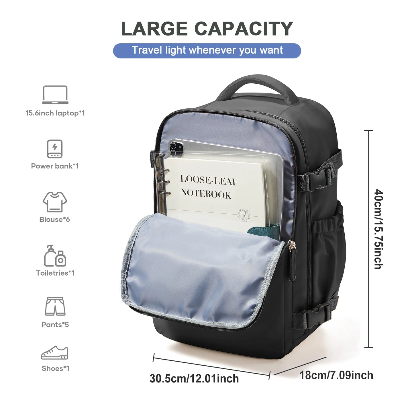 Travel Backpack for Women Men Business Backpack, Laptop Bag College School Backpack Waterproof Cabin Backpack Wizzair 40x30x20