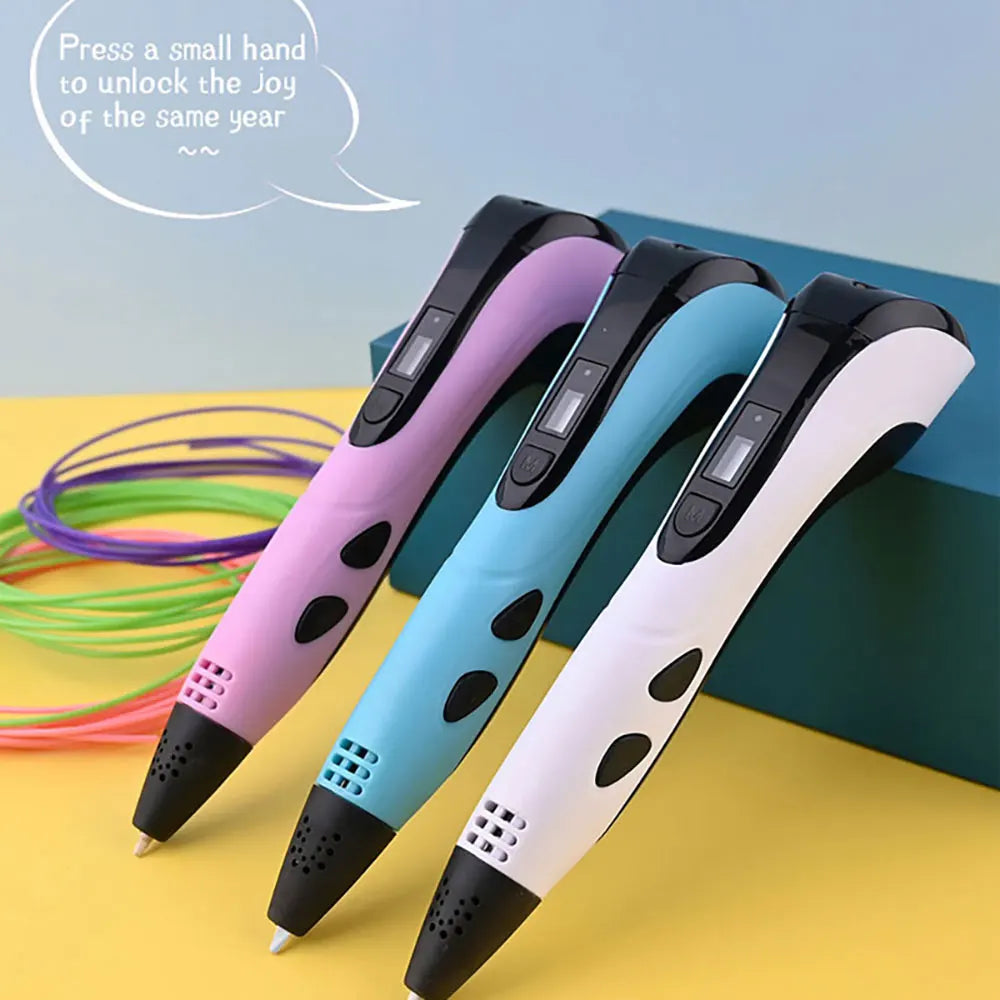 Bulbusbow  New Style 3D Printing Pen 3d Pen Set for Children with Power Adapter PLA Filament Travel Case Birthday Christmas Gift for Kids