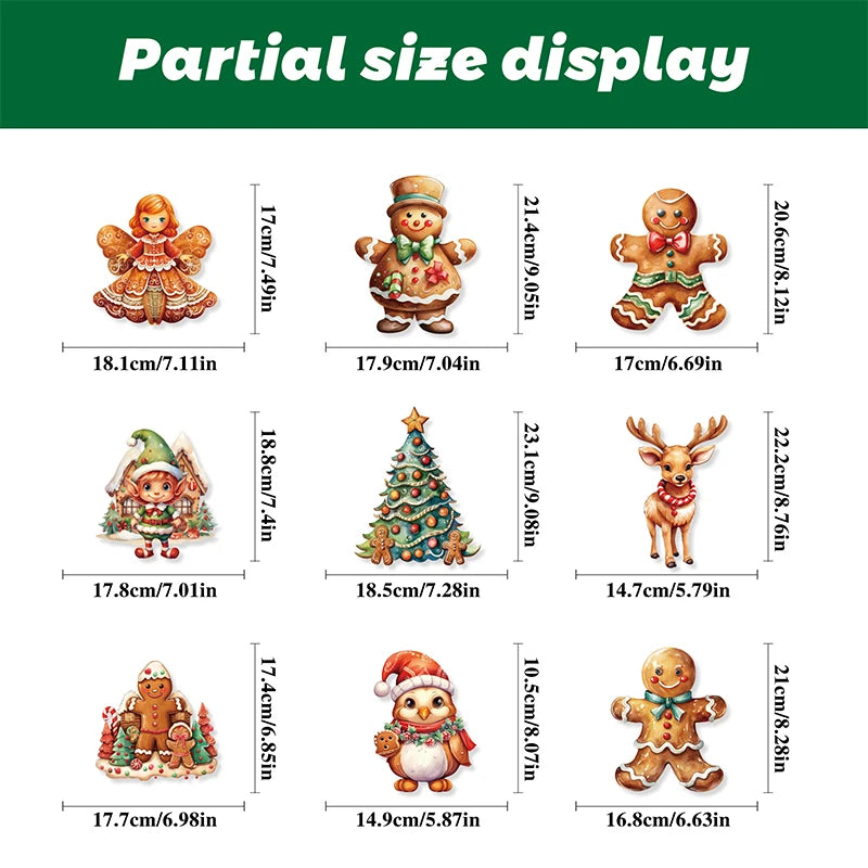 Double-Sided Christmas Window Clings Designs Snowflake Static Stickers Decoration White Xmas Ornaments Reusable Party Supplies