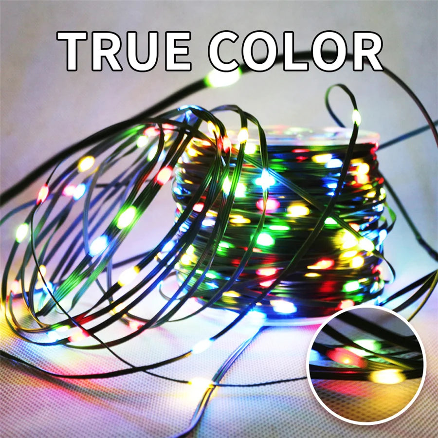 Outdoor 8 Modes 100M 800LEDs Christmas Fairy Lights Garland Waterproof Leather Wire String Lights for Party Wedding Patio Decor