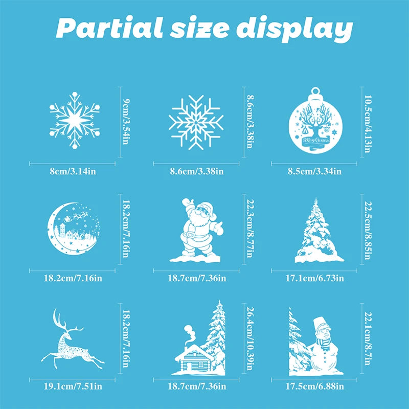 Double-Sided Christmas Window Clings Designs Snowflake Static Stickers Decoration White Xmas Ornaments Reusable Party Supplies