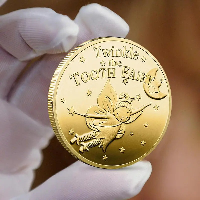 Tooth Fairy Commemorative Coin Sturdy Tooth Fairy Coin Reward Commemorative Coin Collection Fun Gift For Lost Teeth Kids