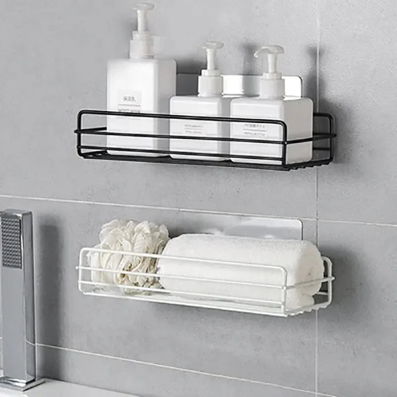 Toilet Storage Rack Bathroom Shelf No-Drill Corner Shelf Shower Wall Mounted Shelf Bracket Bathroom Accessory Organizer Shampoo