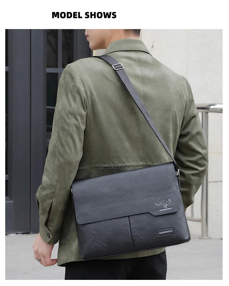 Luxury Brand Men Shoulder Bag For IPAD Leather Business Handbag Men Messenger Bag Large Side Sling Bag Fashion Man Crossbody Bag