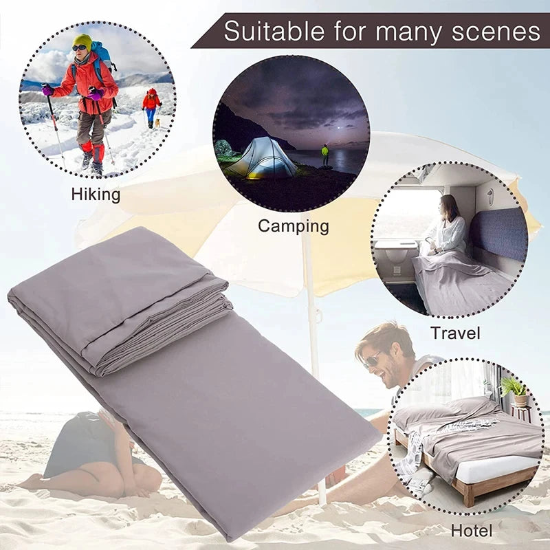 Portable Sleeping Bag Liner 75*210/160*210cm Breathable Sleeping Bag Hotel Travel Sheet Camping Outdoor Sleeping Bag Set