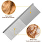 Pet Hair Removal Comb Stainless Steel Pet Grooming Comb Gently Removes Loose Knotted Hair Dog Cat Cleaning Beauty Supplies