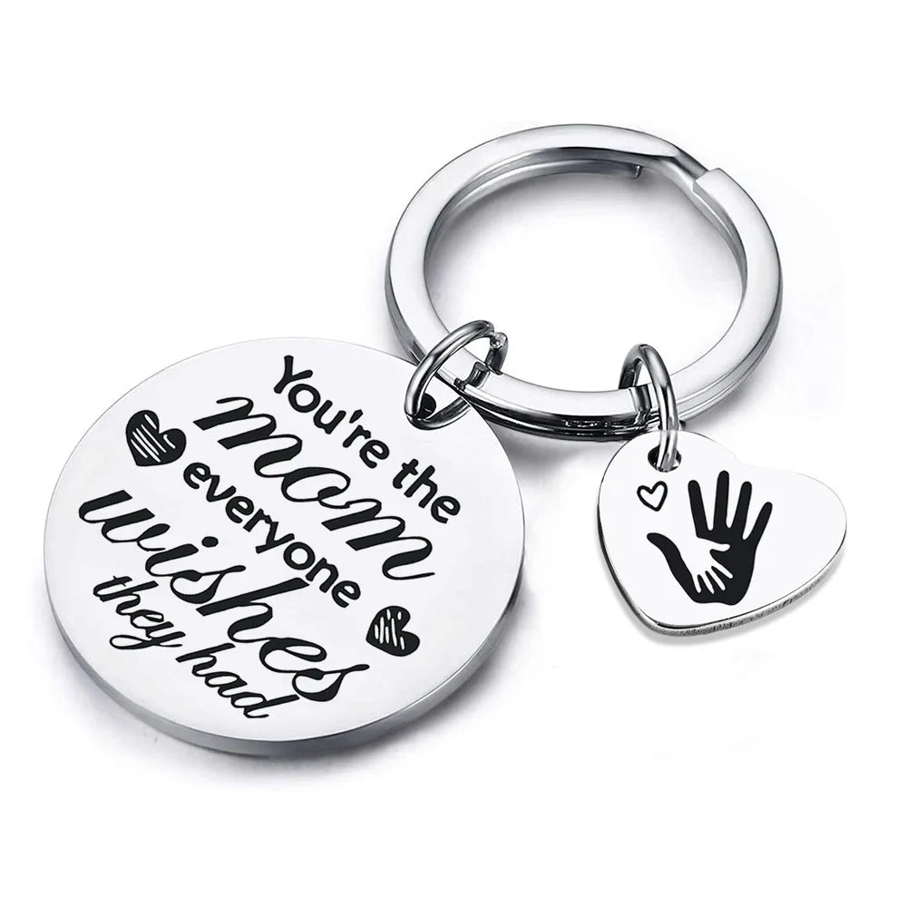 New Love Mom Present Keychain Pendant  Thank You Mom Birthday Mother 's Day Gifts Key Chain Keyrings You're The Mom